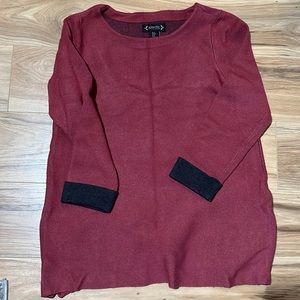 Nanette Maroon Wool Blend Pullover 3/4 Sleeve Sweater Top Sz. S